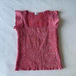 NWOT Scotch & Soda Gingham Sun Seeker Smocked Top